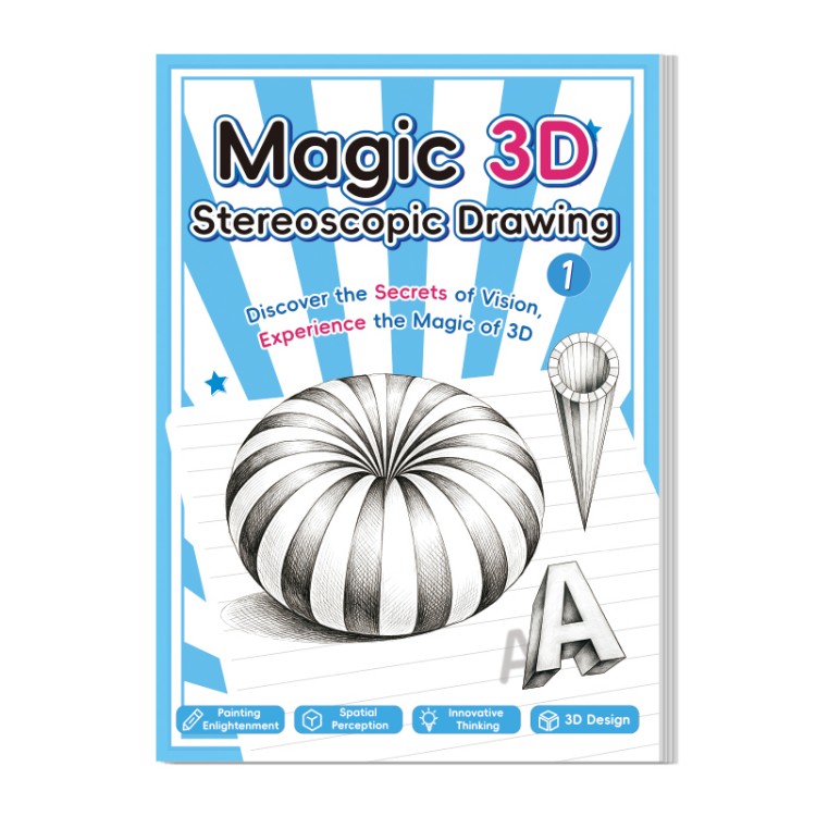 Книга для 3D-стереоскопического рисования на английском языке