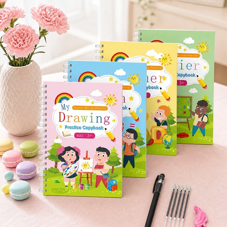 Книга для практики письма Magic Grooved, набор из 4 книг
